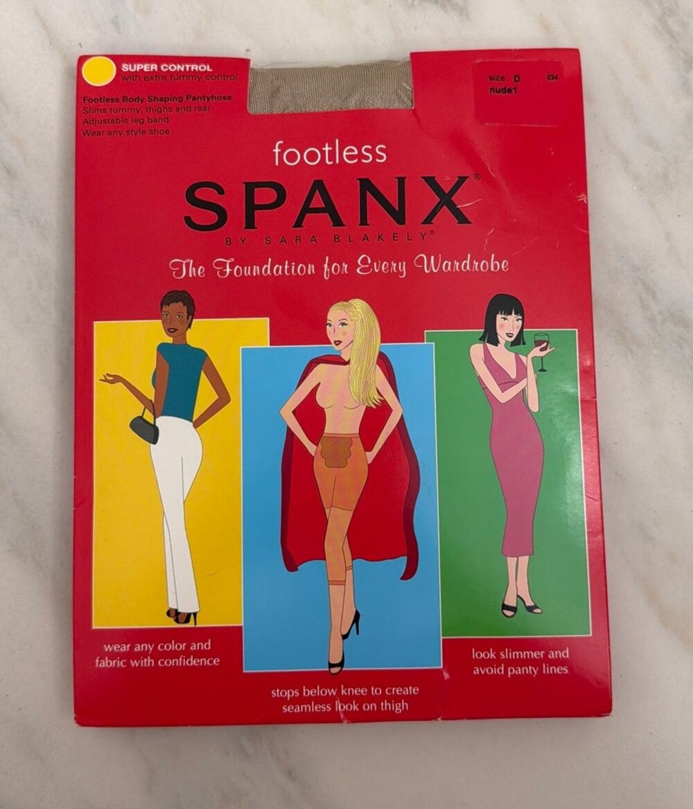 NWT Spanx Footless Stockings Body Shaping Tummy Control Pantyhose Nude Size D